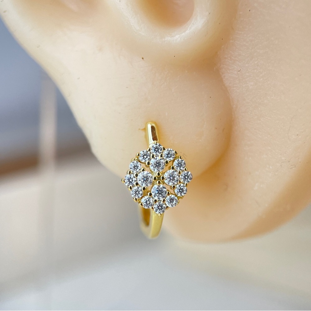 0.5ctw S925 Cupcake Moissanite Diamond Huggie Earrings 14k Plated - Picture 4 of 5